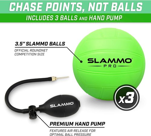 GoSports SLAMMO PRO Game Set - Enhanced PRO Set with 3 Balls, Pump & Carrying Case for Ultimate Fun