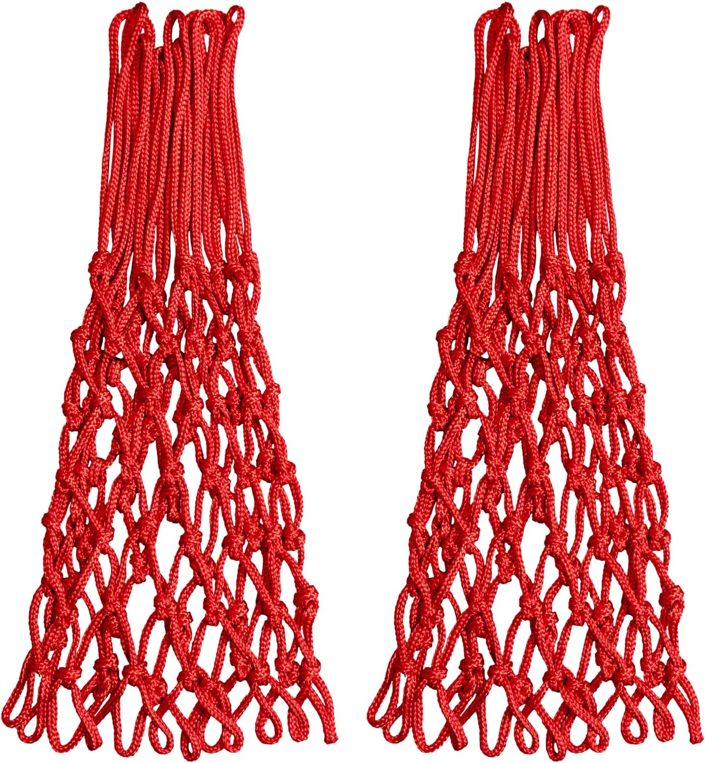 Sanung Basketball Net Replacement - Heavy Duty Anti-Whip Design | 12 Loops, Red, Standard Size for Indoor/Outdoor Use