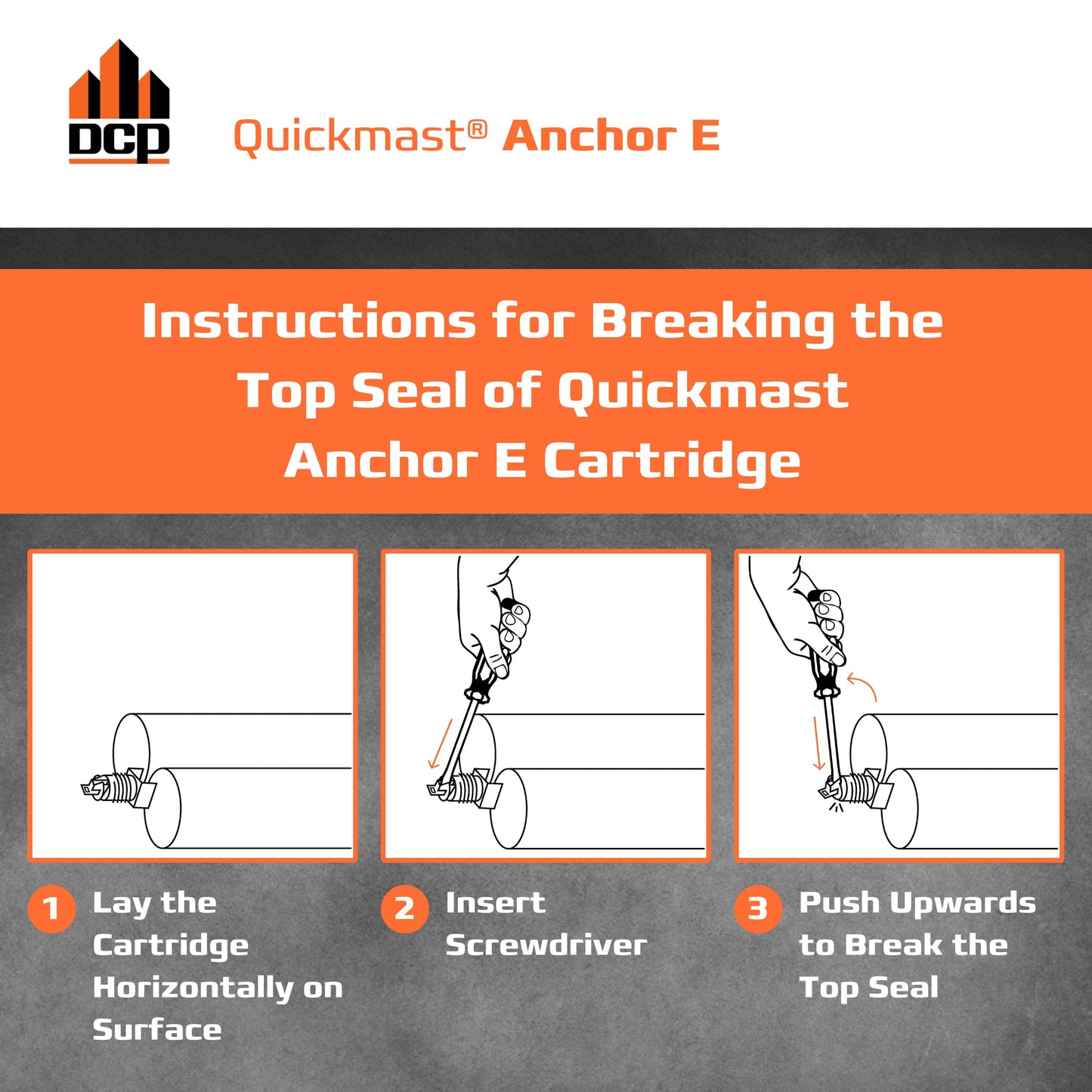 DCP Quickmast Anchor E Concrete Anchoring Epoxy - Two-Part, Dual Cartridge, Fast-Setting Epoxy System for Rebar, Threaded Rods, Crack Repair - Strong Bonding, Durable - 20.2 fl oz. - 2 Pack