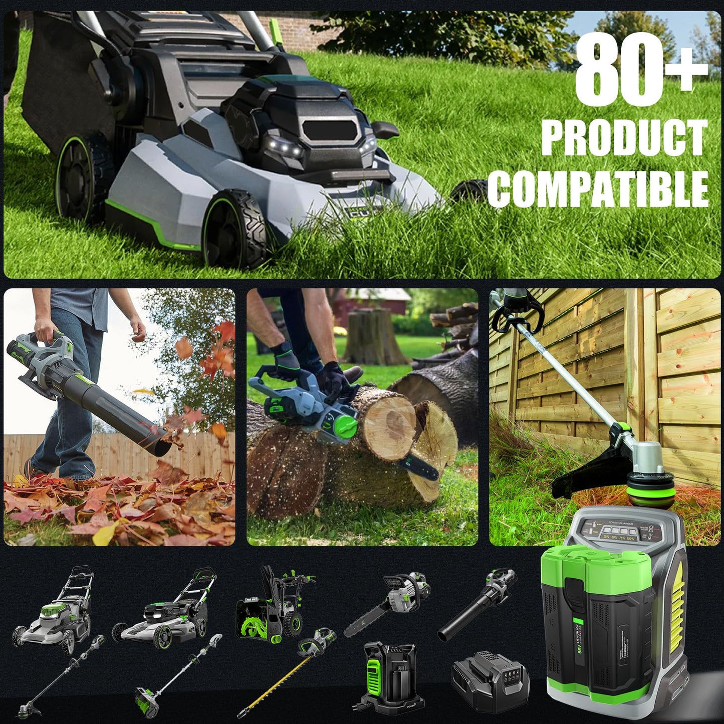 JGSPJ Replacement for EGO 56V Battery 5.0Ah BA2800 BA4200T BA4200 BA1400 BA5600T 56Volt Lithium Ion Batteries