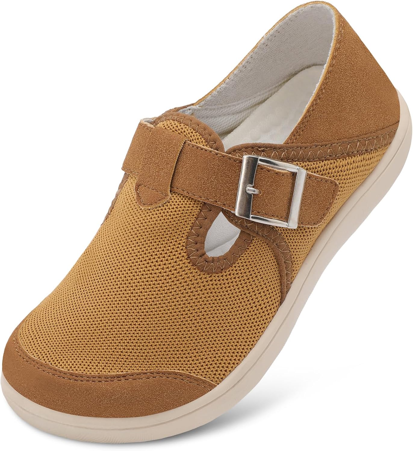XIHALOOK Women's Barefoot Walking Shoes - Wide Toe Minimalist Loafers with Adjustable Strap | Slip-On Clogs