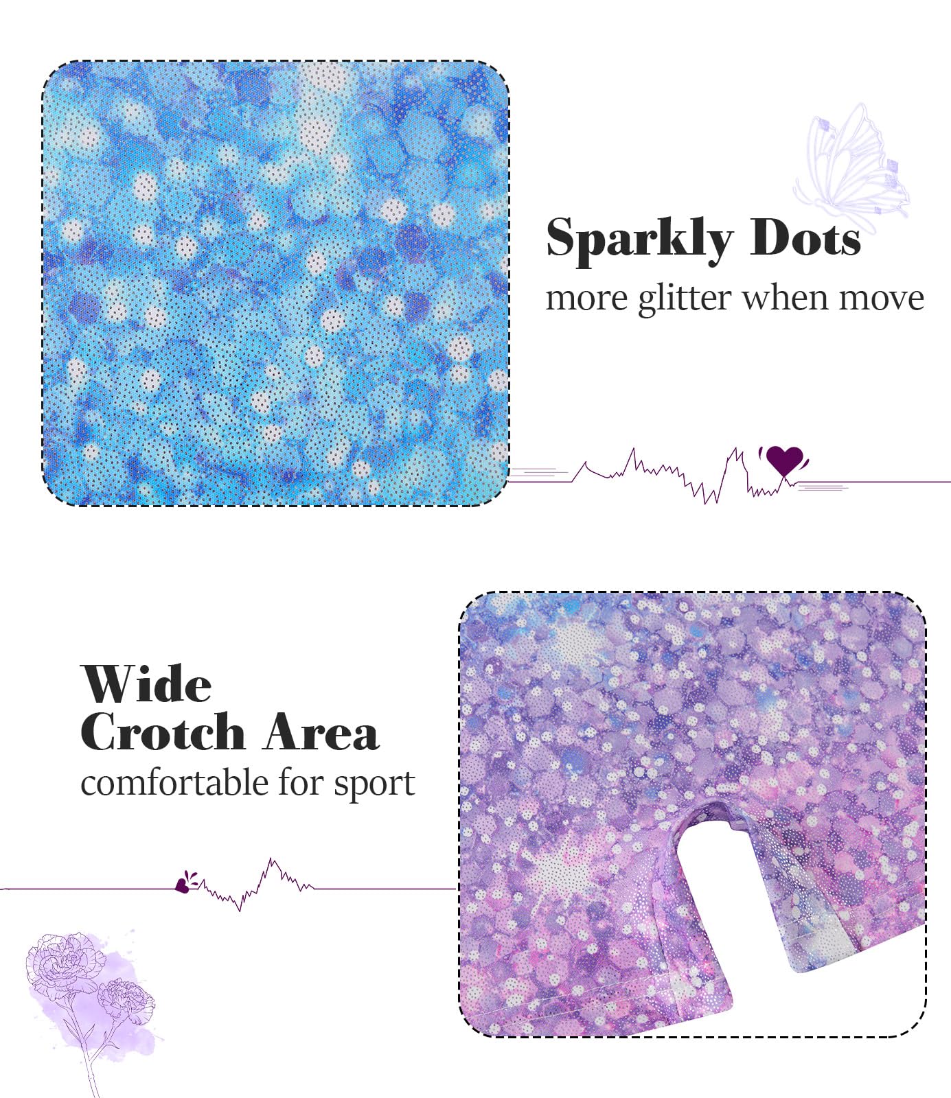 Vogseek Gymnastics Leotards for Girls 7 8 Years Shiny Blue Purple Athletic Outfits with Hair Scrunchie Kids Cute Tank Sleeve Activewear Ballet Dance Unktards,Blue Purple