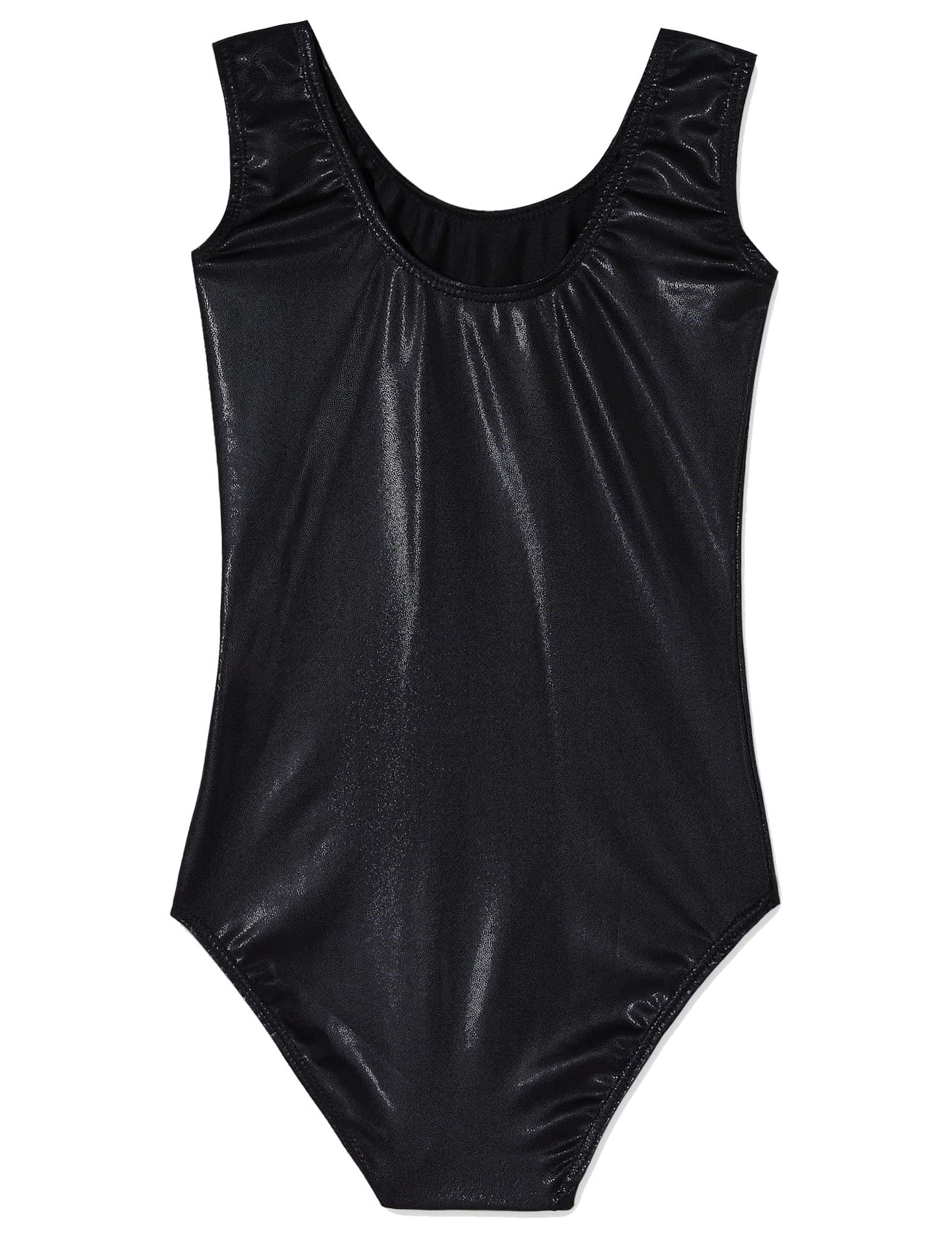 Domusgo Gymnastics Leotards for Girls 10-12 Years Old Black Sparkly One Piece Tumbling Outfits