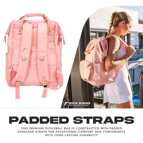 Franklin Sports Flex Pickleball Backpack - Pickleball Bags for Women - Store Pickleballs, Paddles + Court Equipment - Versatile Lifestyle Bag Design - Pink