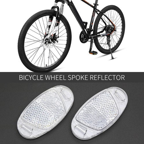 MFC PRO Bike Wheel Reflectors, 2PCS Plastic Bicycle Wheel Reflectors for Night Riding, Safety for Road Mountain Bicycle Night Riding (White)