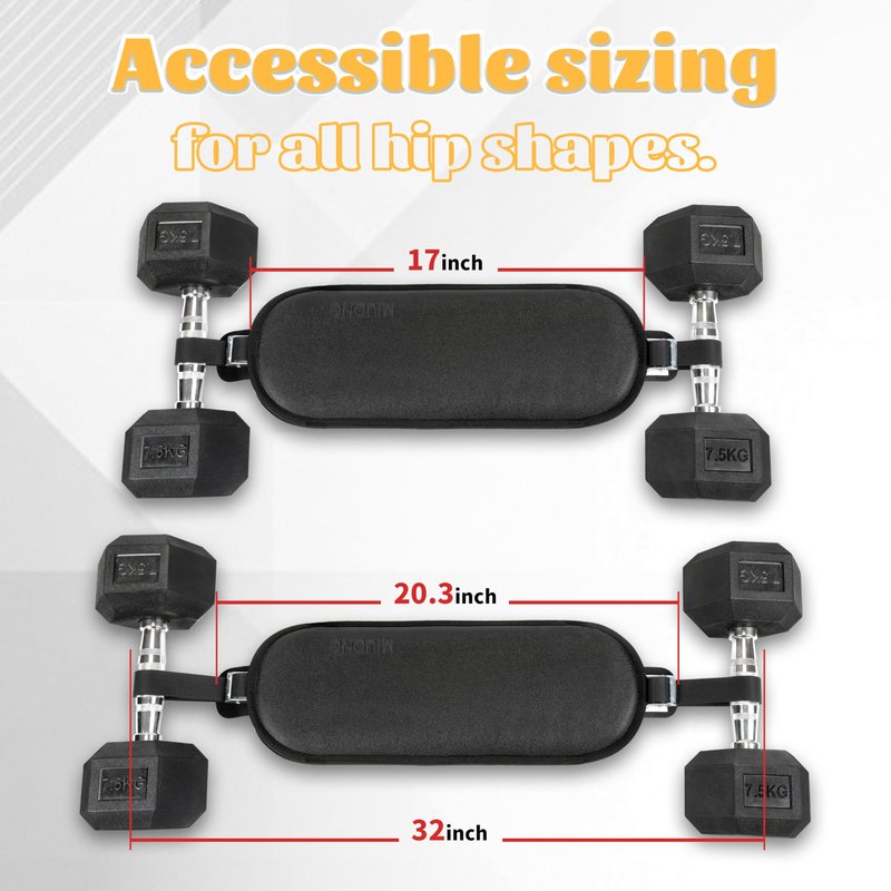 MIUONO Hip Thrust Belt, Dumbbell Hip Thrust Belt for Kettlebells or Grip Plates, Thicker Slip-Resistant Leather Glute Bridge Pad Machine for Booty Workout of Home Gym