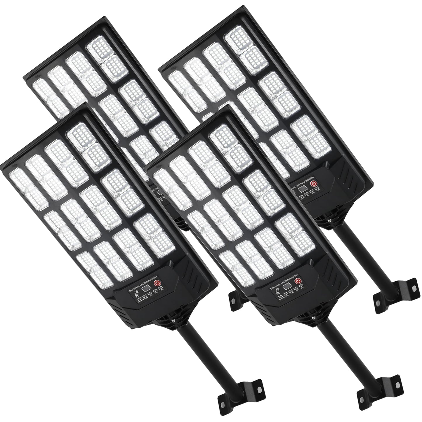 Ecoralios Solar Street Lights Outdoor Waterproof,38000LM,Wide Angle Solar Flood Light, LED Parking Light with Motion Sensor and Remote Control, Suitable for Street, Parking lot (4 Pack)