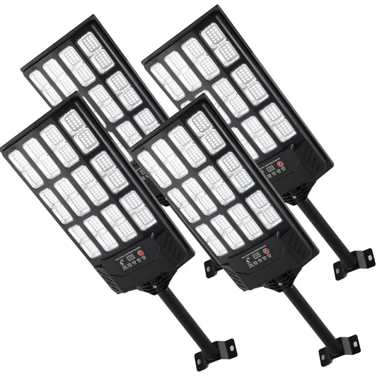 Ecoralios Solar Street Lights Outdoor Waterproof,38000LM,Wide Angle Solar Flood Light, LED Parking Light with Motion Sensor and Remote Control, Suitable for Street, Parking lot (4 Pack)