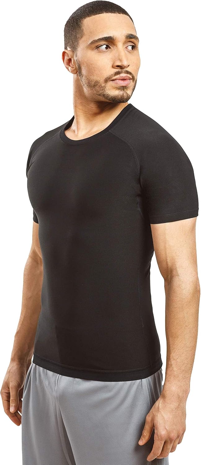 Sweat Shaper Men's Sauna Suit Shirt - Short Sleeve Compression Tee for Enhanced Workout Performance