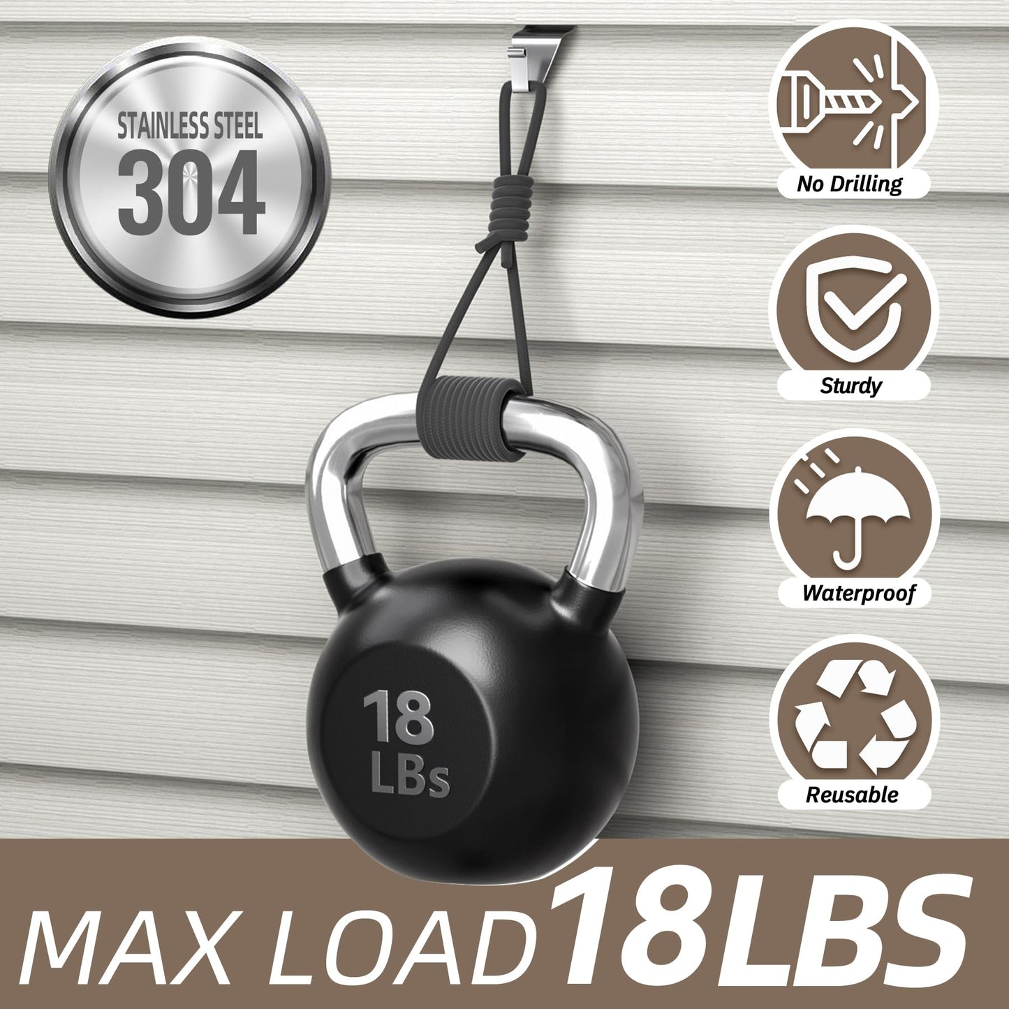 Goabroa Vinyl Siding Hooks, (30 Pack) Heavy Duty Hooks for Vinyl Siding to Hang Things, Outdoor Light Clips for String Lights and Front Porch Decor