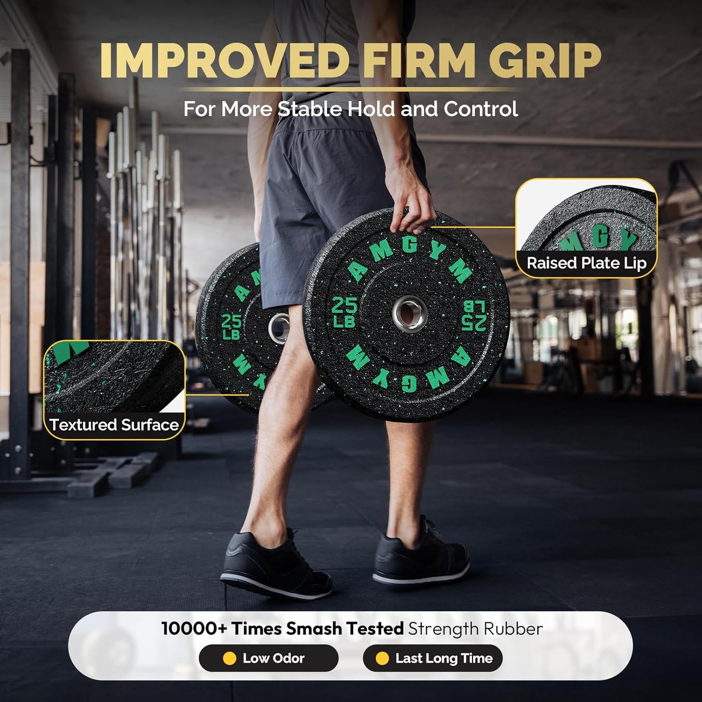 Skiennix 2-Inch Bumper Plates - Olympic Weight Plates Set for Home Gym | 10-650lbs, Multiple Colors