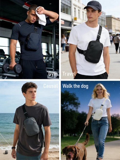 MAXTOP Small Sling Bag for Men Women Crossbody Chest Bags Water Resistant Fanny Pack Purse Phone Holder for Travel Sports Running Casual