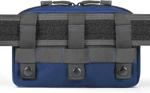 FRTKK Tactical Molle Admin Pouch - Utility Laser Cut EDC Tool Bag with US Flag Patch | Horizontal Design