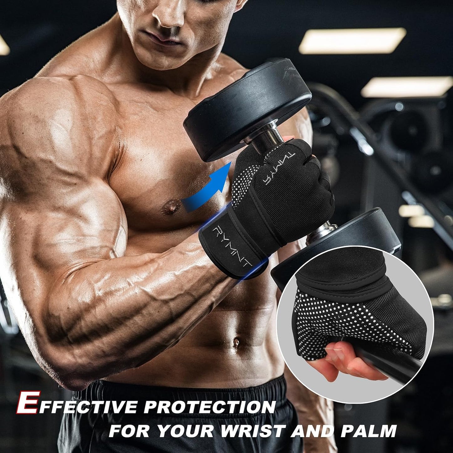 Skiennix Workout Gloves - Wrist Wrap Support & Full Palm Protection for Weightlifting | Unisex Fitness Gear