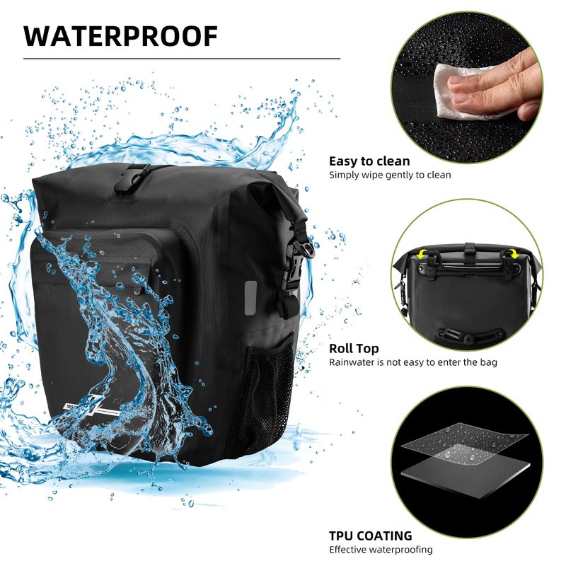 CbRSPORTS Waterproof Bike Panniers Bag 27L,Road Mountain Ride Bike Rear Bag with Shoulder Strap Bcycle Bags