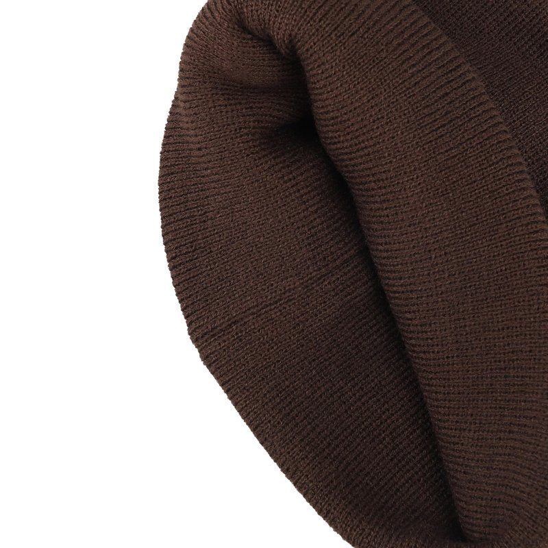 Levi's Men's Leather Batwing Logo Hero Beanie Hat, Chocolate, One Size