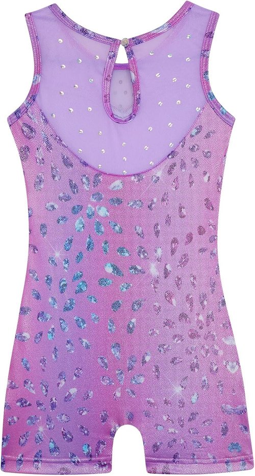 HOZIY Gymnastics Leotards - Sparkle Unicorn & Leopard Biketard for Girls & Toddlers