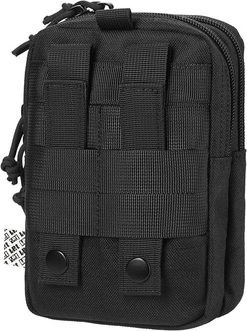 LefRight Tactical Molle Mobile Phone Belt Pouch - Slim Utility Waist Bag in Large Black
