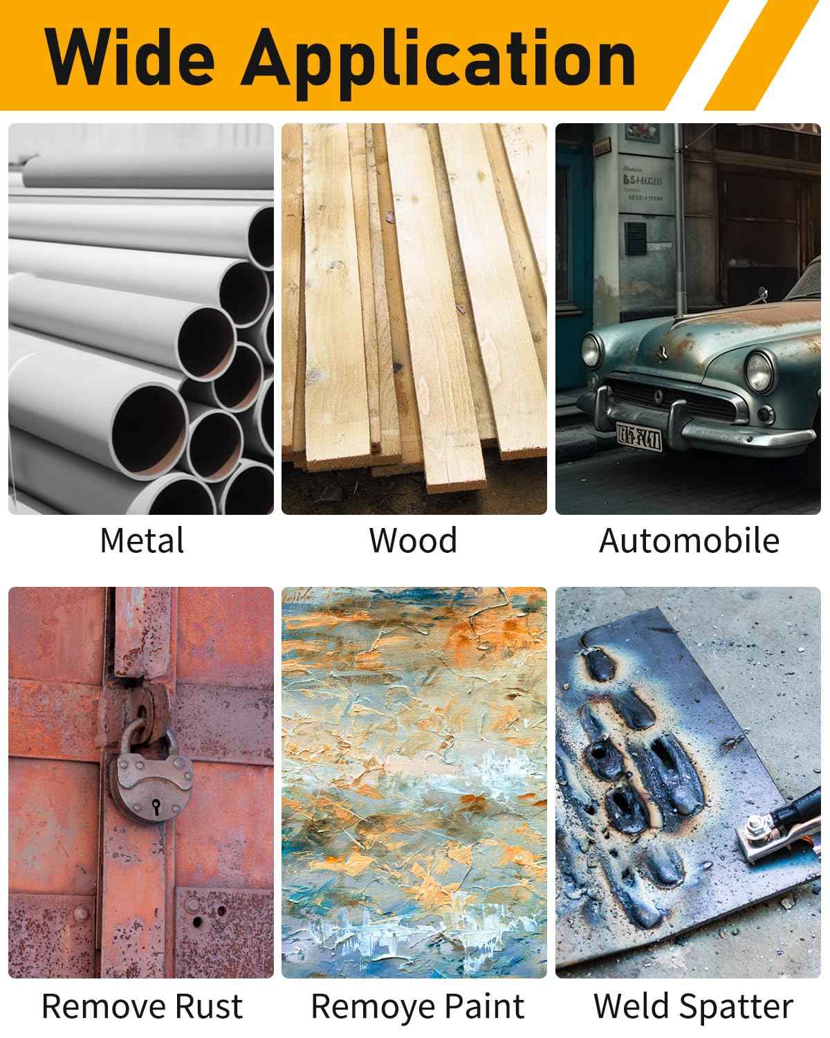 ZORUNNA Paint Stripper Wood, 5PCS Effective Paint Remover for Metal, 4 in Quick Change Paint Eater as Rotary Disc or as a Brush (on face), for Grinding Wood, Metal, Plastic and Fiberglass.