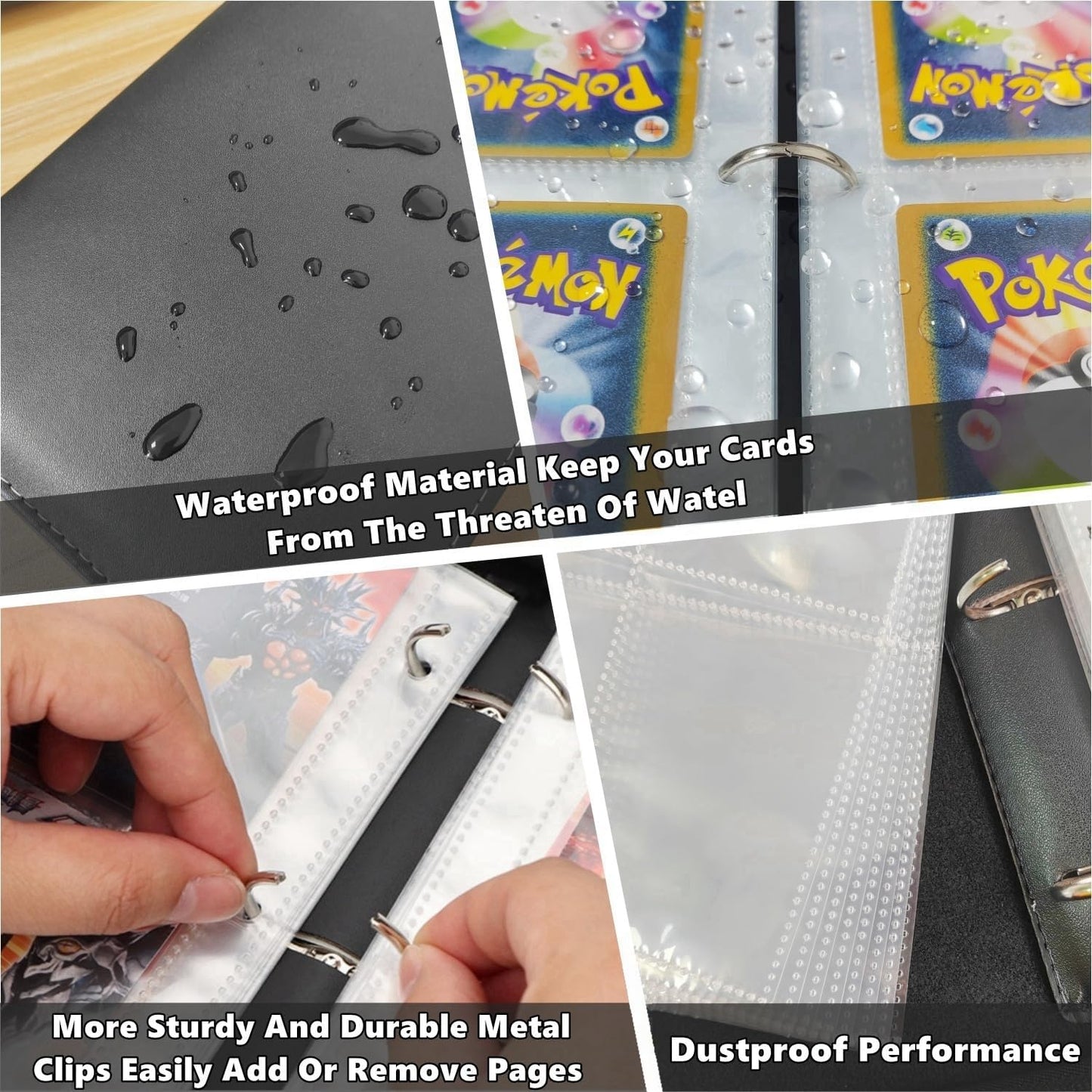 Skiennix Trading Card Binder - 400 Pocket Zippered Holder for Pokémon & Game Cards | Red
