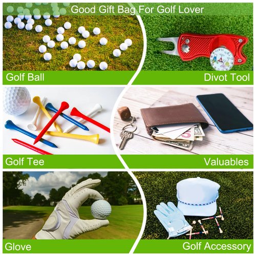 CORECISE Golf Ball Pouch,Golf Tee Bag Tee Holder Bag,Leather Golf Ball Bag Pouch,Zippered Golf Pouch,Golf Accessory Pouch,Small Zipper Pouch,Golf Accessories,Golf Bag Accessories