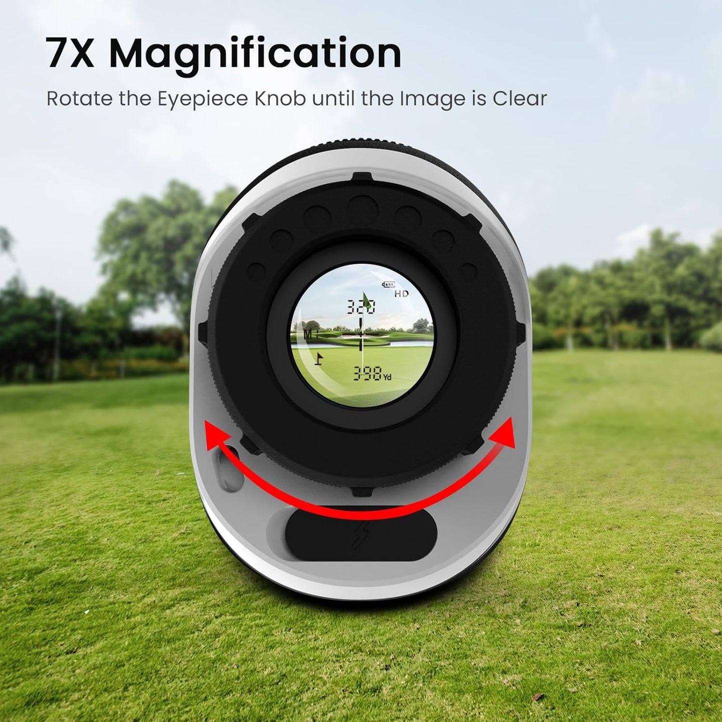 PEAKPULSE Golf Range Finder - 1200 Yards Mini Lightweight with 7X Magnification | Rechargeable for Men & Women