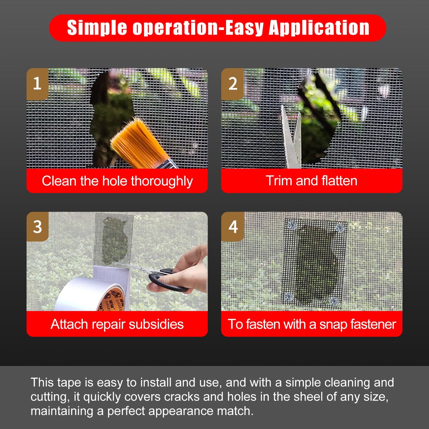 PHIXBEAR Super Strong Adhesion Screen Repair Tape Replacement Kit, Made of 3M, Screen Tape Mesh Repair for Window Screen and Screen Door Tears Holes, Grey 1.97In X 6.57Ft