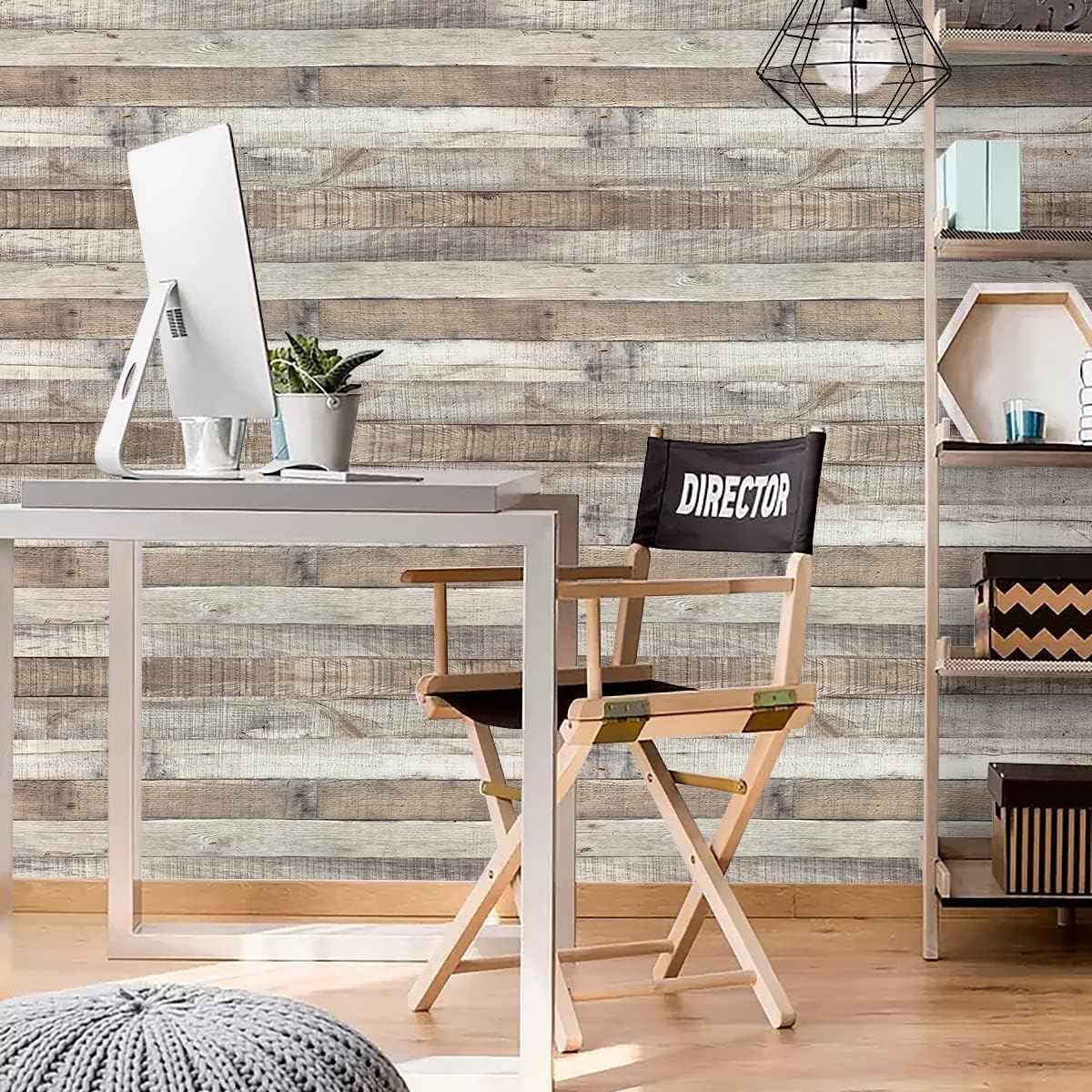 Natural Grey Wood Contact Paper - 17.3" Peel and Stick Wallpaper for Home Decor