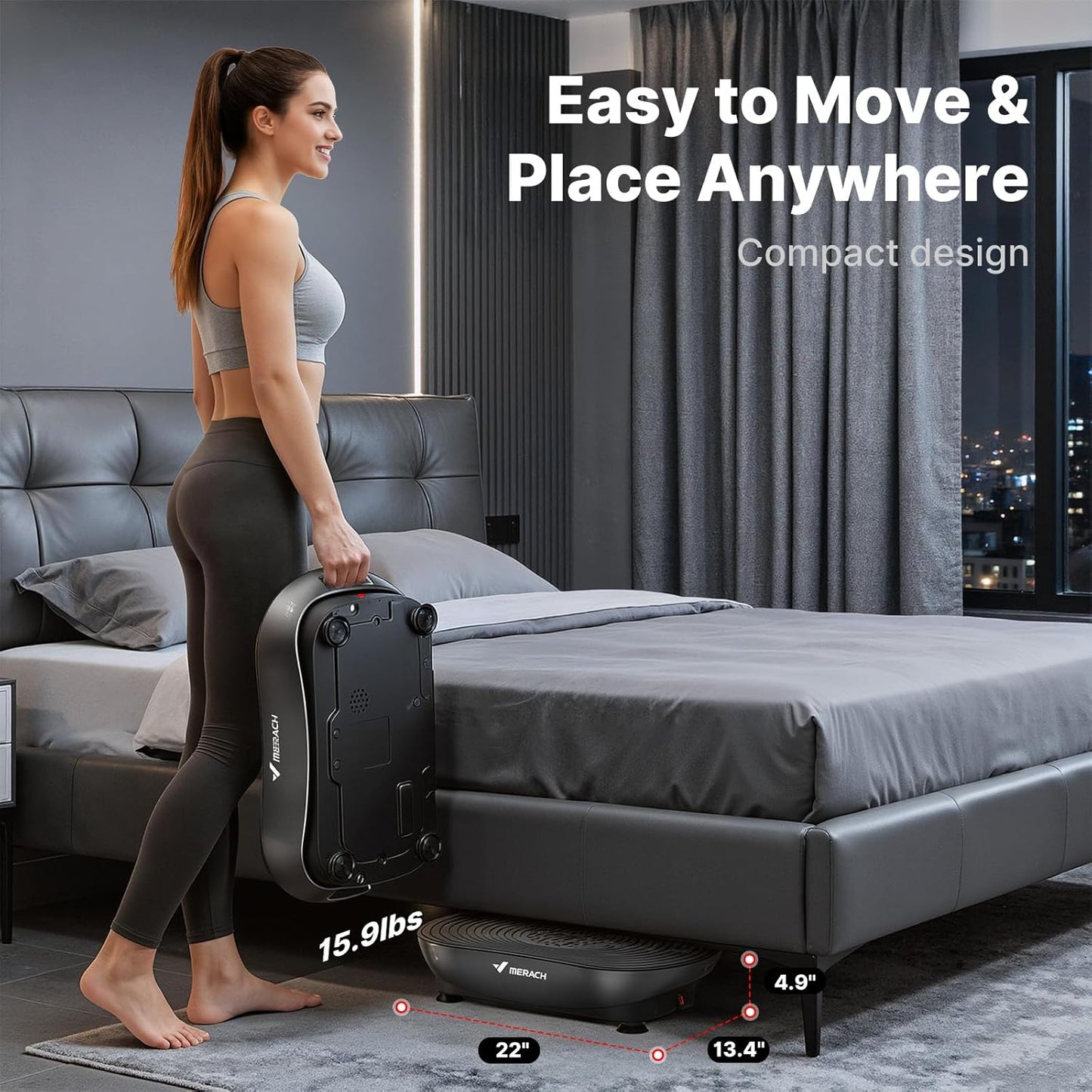 MERACH Vibration Plate - Full Body Exercise Machine for Weight Loss & Muscle Activation | LED Touch Screen, Bluetooth