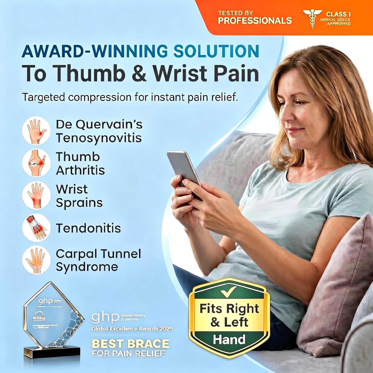 FITSOON Professional-Grade Thumb Support Brace Breathable Thumb Spica Splint Stabilizer for Trigger Finger, De Quervain's Tenosynovitis, Arthritis, Sprains, Day and Night Pain Relief
