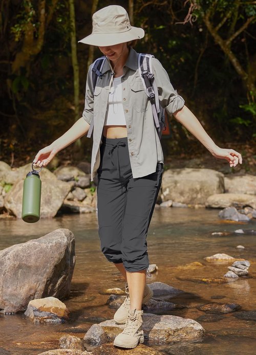 Libin Women's Hiking Pants - Lightweight Quick-Dry Water-Resistant Cargo Pants | 5 Pockets for Outdoor Travel