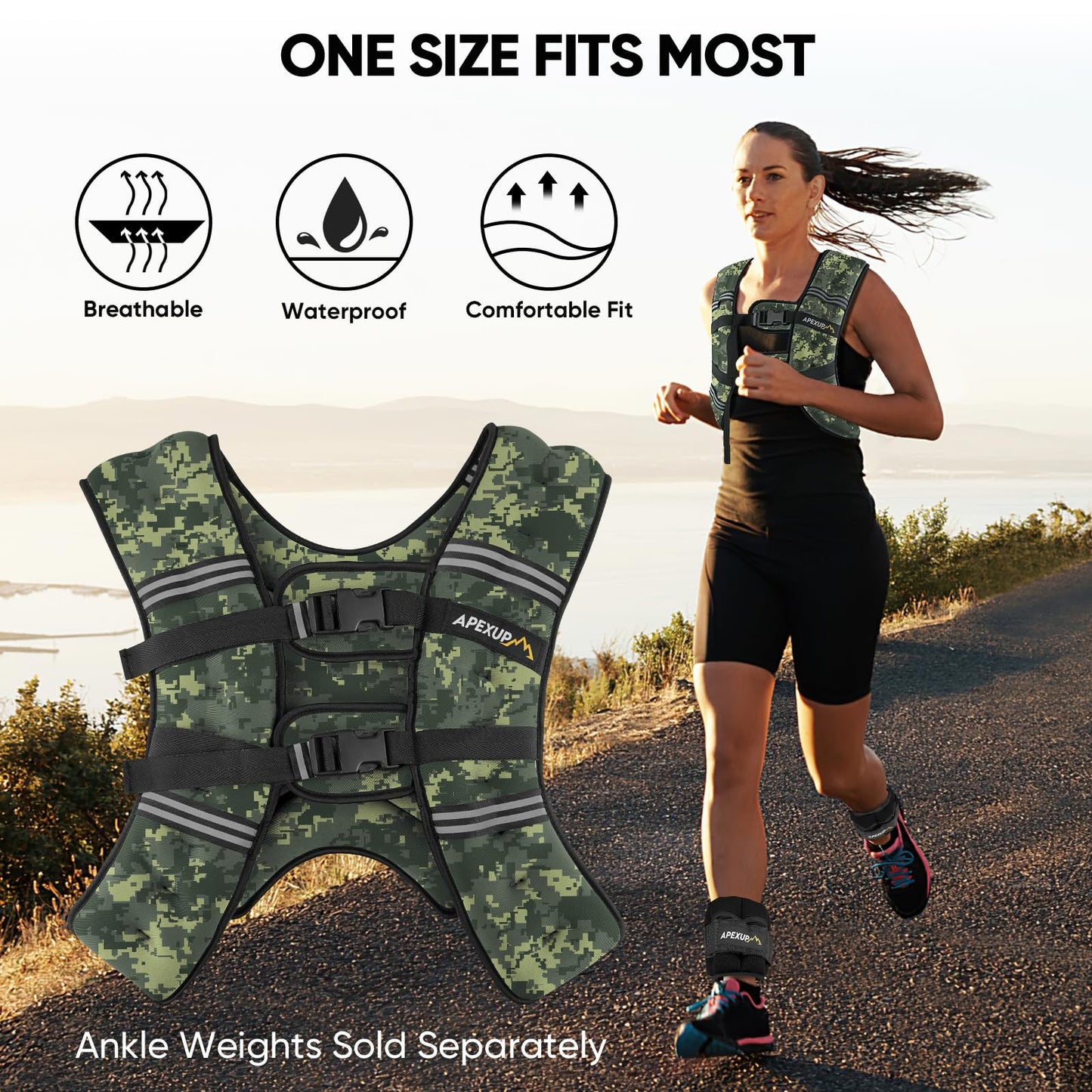 APEXUP 30lbs Weighted Vest Men Women, Weight Vest for Women Workout Equipment for Strength Training Running (Purple)