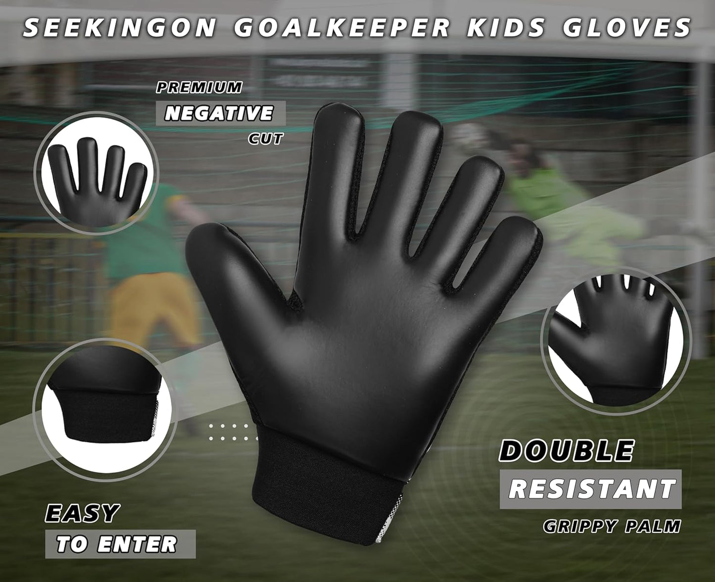 Regine Switzerland Soccer Goalie Gloves - Youth Football Goalkeeper Gloves with Double Wrist Protection & 4mm Super Grip Palm