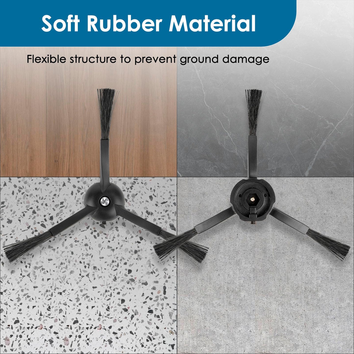 (4 Pack) Side Brushes for Roborock Q5 Max+, S8 MaxV Ultra, Q5 Pro, Q8 Max+, Q Revo, Qrevo Pro, Qrevo S, Qrevo Slim, Qrevo Master, S8 Pro Ultra, S7 MaxV Ultra, Q7 Max, Q7 Max+, Q5 Pro+, S7 & E Series