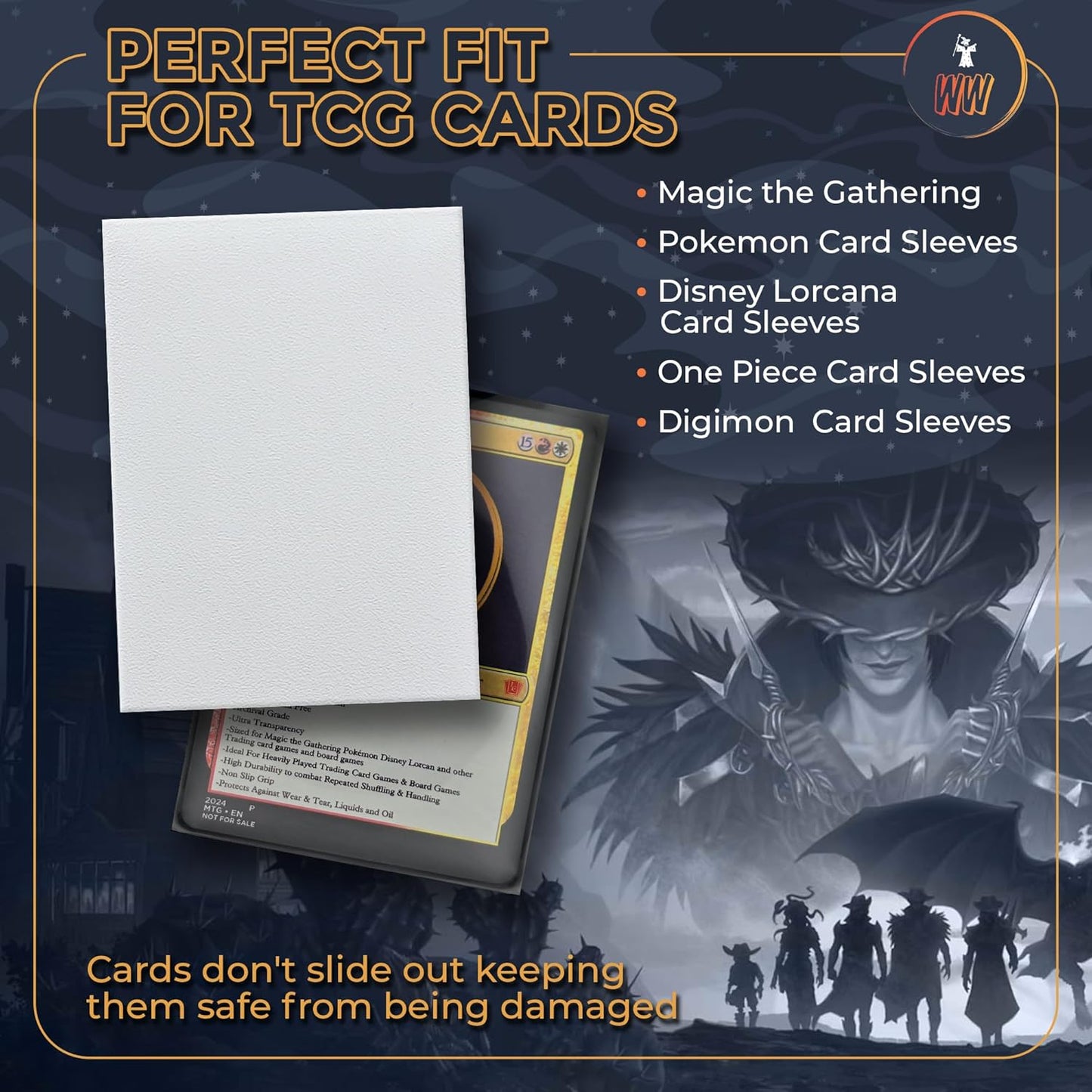 MTG Card Sleeves - White Matt Textured for Smooth Shuffling | 100 Micron Thickness, 66mm x 90mm