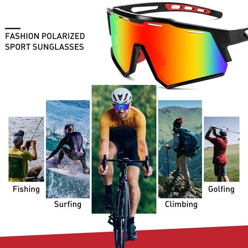 FEISEDY Polarized Sports Sunglasses for Men Women,Teens Baseball Tennis Sunglasses, TR90 Cycling Glasses B4151