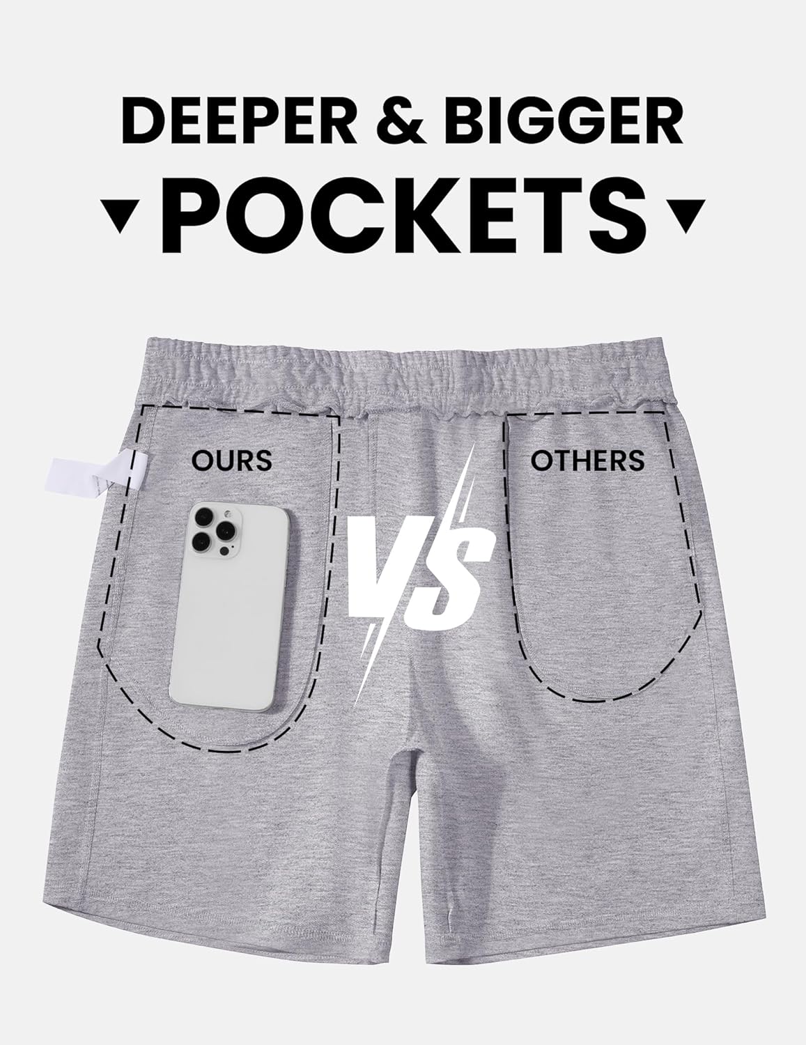 PINSPARK Men's Casual Sweat Shorts - Lightweight 7" Cotton Athletic Lounge Shorts with Drawstring
