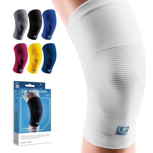 LP 647 Knee Brace For Arthritis Pain, Knee Pain Relief, Injury Recovery - Knee Sleeve For Weightlifting, Basketball, Hiking, Biking, Running, For Men Women (White, M, 1pcs)
