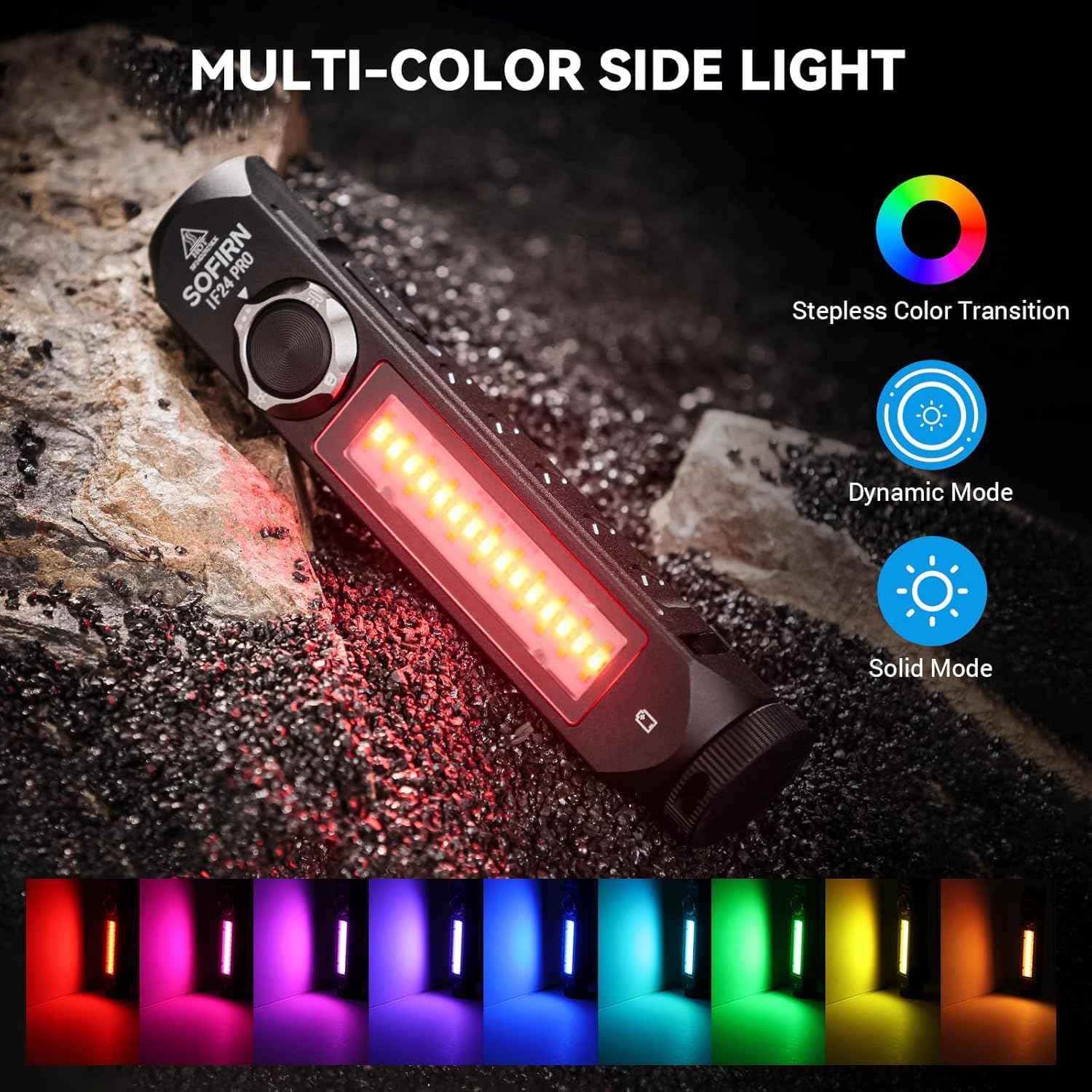 1800LM Rechargeable LED Flashlight - Sofirn IF24 Pro, Waterproof & Magnetic for Camping & Emergencies