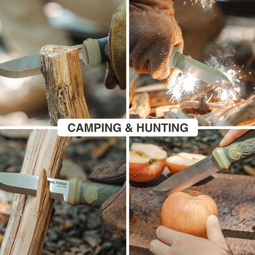 ONETIGRIS CAMPING TrailForge Fixed Blade Knife with Sheath,9.67-Inch FullTang Blade Bushcraft Knife for Camping,Outdoor, Survival, Hiking