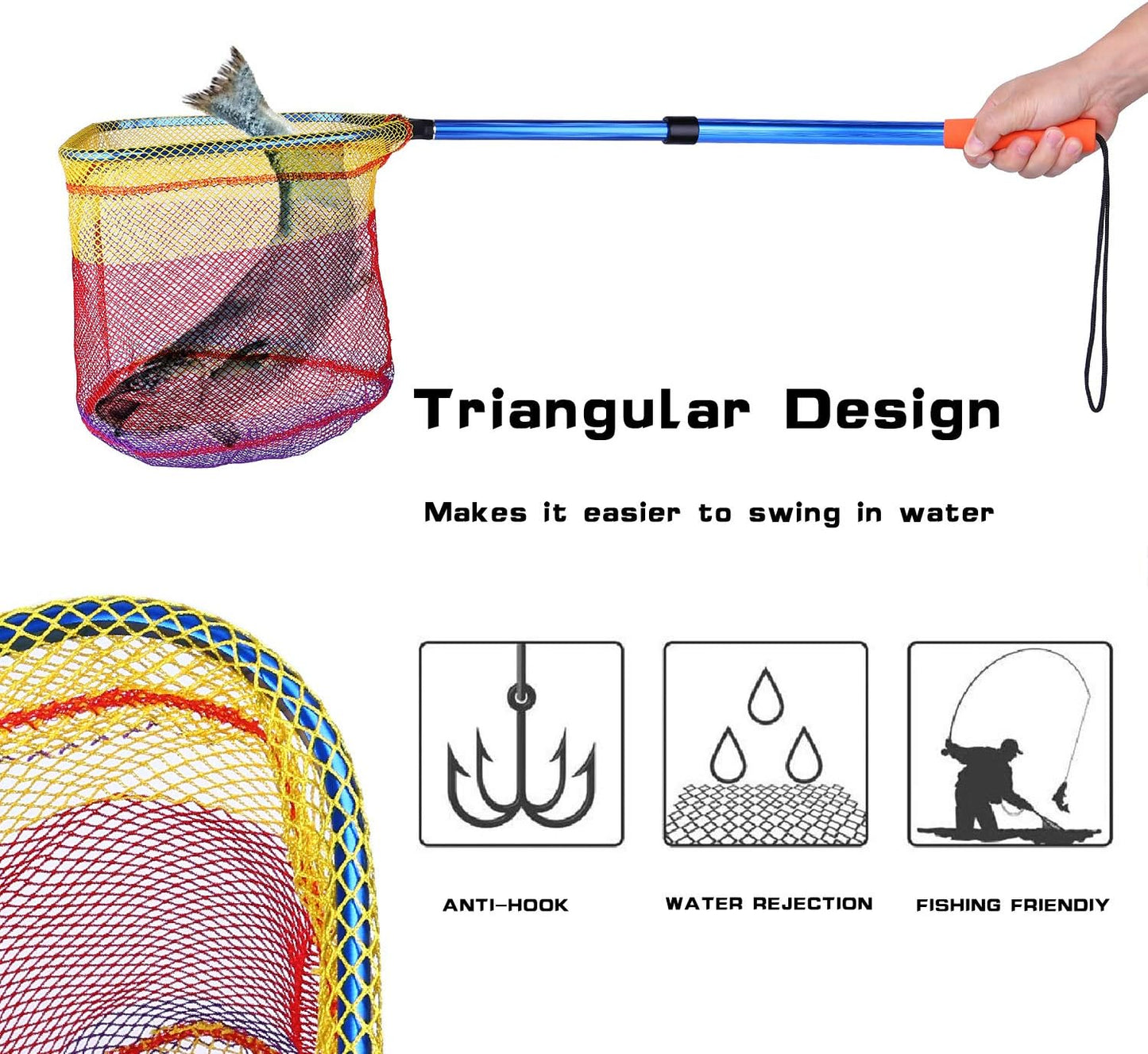PLUSINNO Kids Fishing Net - Telescopic Lightweight Landing Net with Aluminum Handle | Perfect for Outdoor Fun
