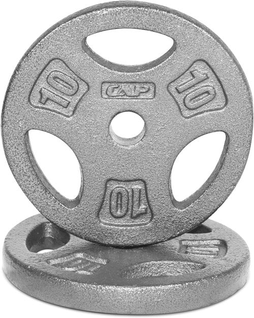 CAP Barbell Standard Weight Plates - 1-Inch Grip Design for Easy Handling | Durable Construction