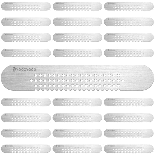 25PCS 304 Stainless Steel More Durable Window Weep Hole Screen Patch Drain Quickly PET Self Adhesive More Sticky & Waterproof (2.36in*0.39in(6cm*1cm))