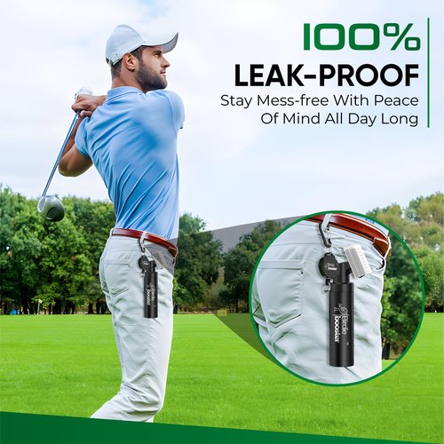 Birdie Booster Pro Golf Club Brush Cleaner with Retainer Clip and Spray Water Bottle - 8.6 Inches, Holds 5 Ounces of Water, Essentials for Men, Best Golf Gifts