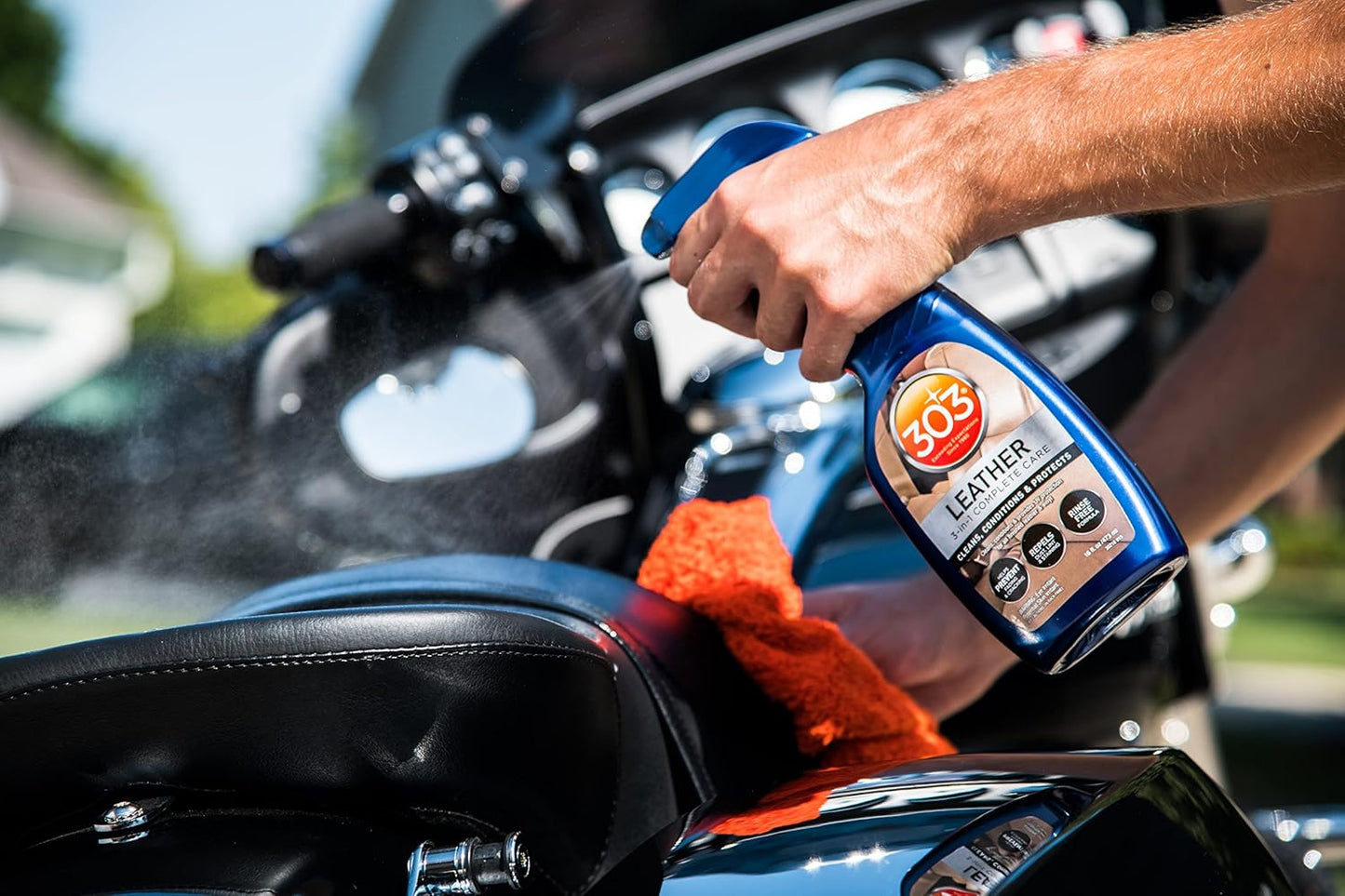 303 Products Leather Care - 3-In-1 Cleaner, Conditioner & Protector - Rinse-Free Formula, 16 fl. oz.