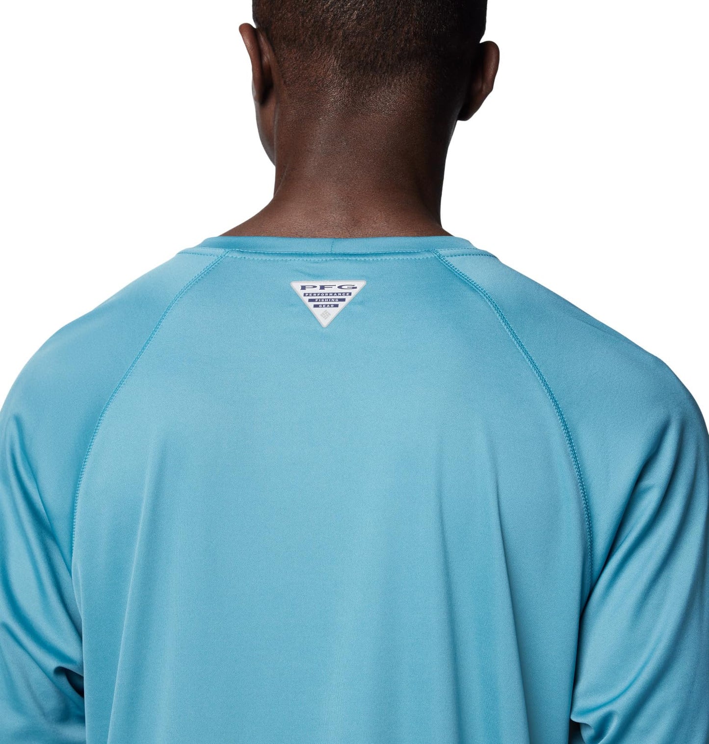 Columbia Men's Terminal Tackle Long Sleeve Fishing Shirt, Canyon Blue/ICY Morn Logo, Large
