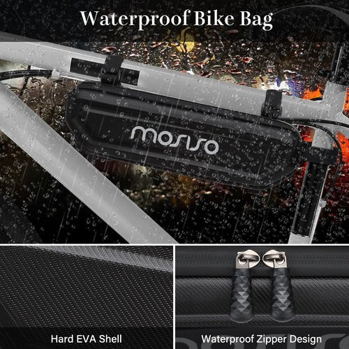 MOSISO Bike Frame Bag, Waterproof Hard Shell EVA Bike Triangle Frame Case, 6L Bicycle Under Tube Storage Tool Bag Cycling Accessories Pouch for Women Men Road Mountain Cycling, Black