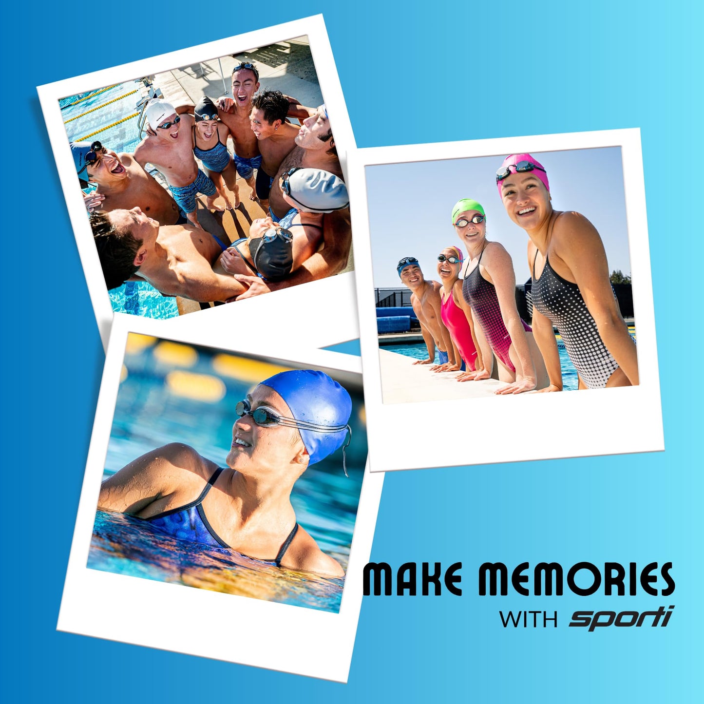 Sporti Silicone Swim Cap (Black)