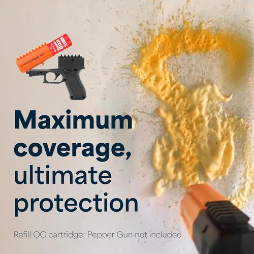 Mace Pepper Spray - Max Police Strength OC & Water Training Cartridge Set | Long Range Protection Up to 25 Feet, 0.99oz Each