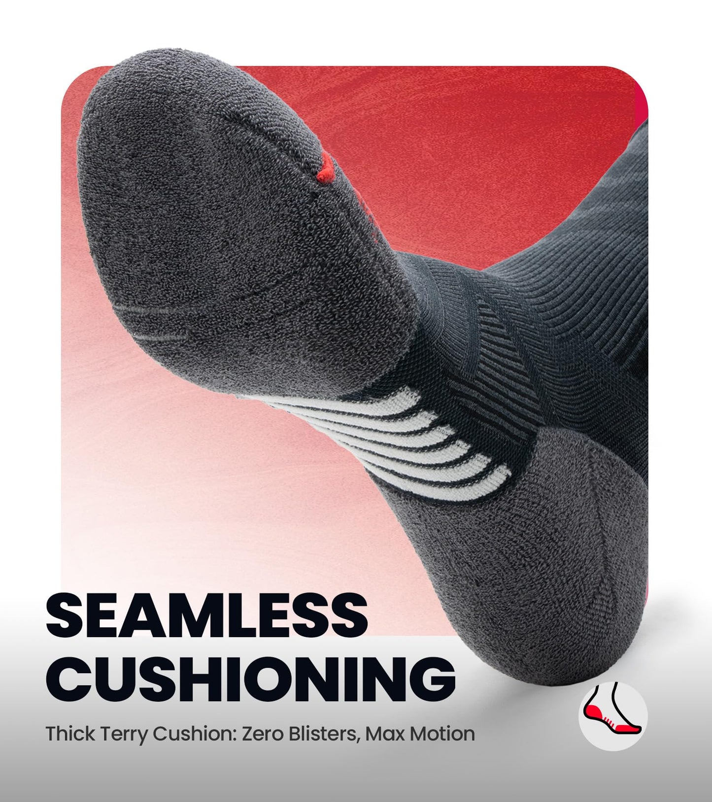 RUIXUE COOLMAX Performance Running Socks Men Women, Cushioned Crew Athletic Socks for Men Moisture Wicking 3 Pack